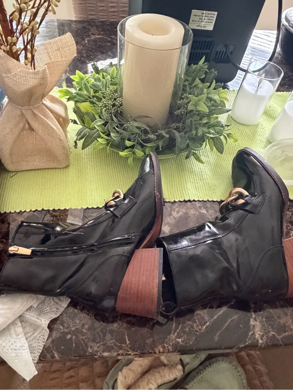 Steve Madden Black Patent Ankle Boots – Women’s Size 8 - Picture 3 of 9